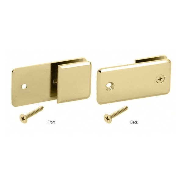 Cr Laurence Unlacquered Brass 'Y' Inline Beveled Glass Clamp BGC182ULBR - main